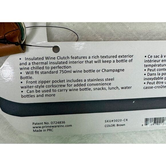 NWT Insulated Cork Wine Clutch - Picture 5 of 6